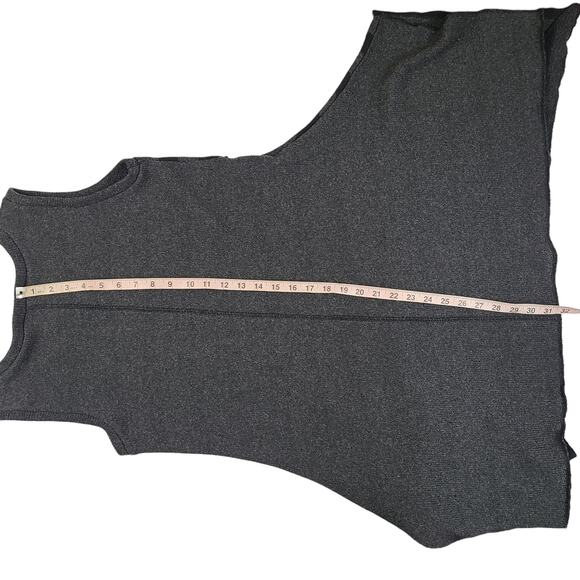 Luukaa Dress Knit Sleeveless Stripes Black Gray Medium Antracite - Picture 4 of 5